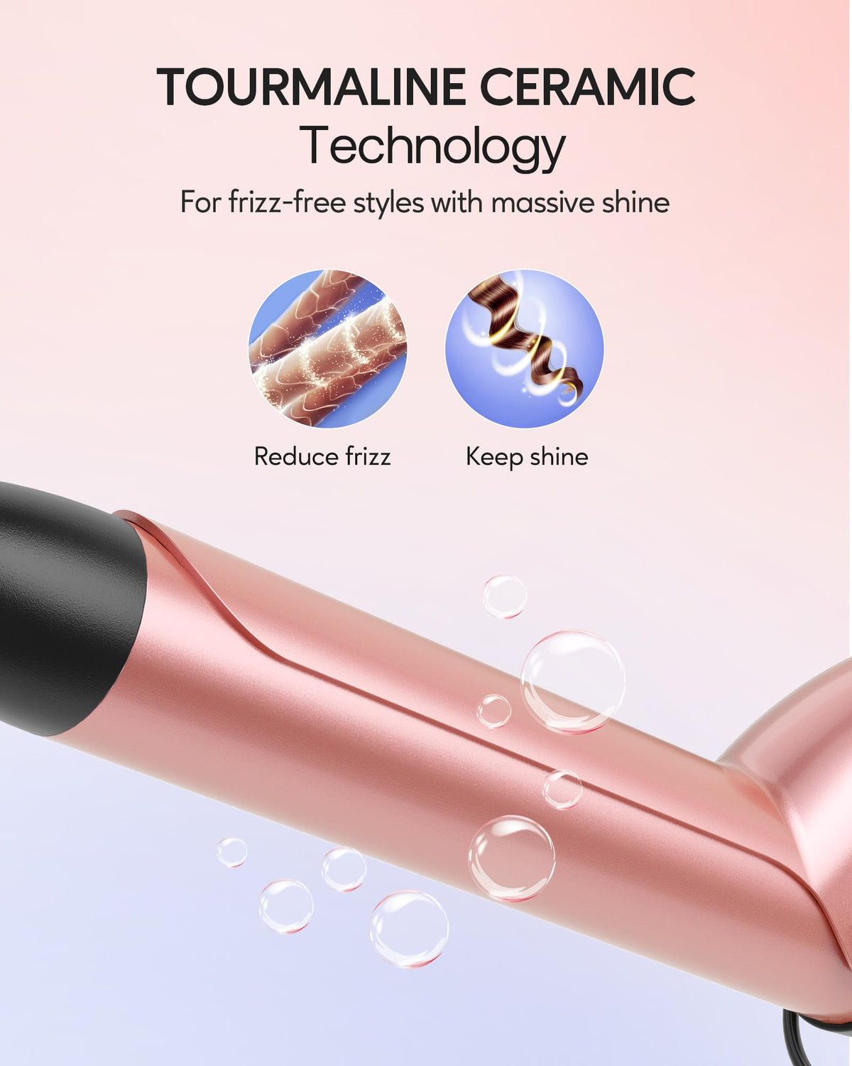 Wavytalk curling iron set in velvet travel bag