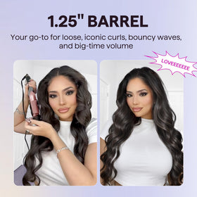 wavytalk curling iron with hair clips and scrunchies