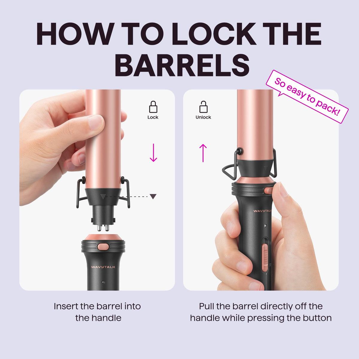 Wavytalk curling wand set heat protective glove