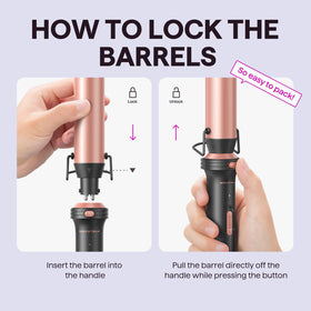 Wavytalk curling wand set heat protective glove