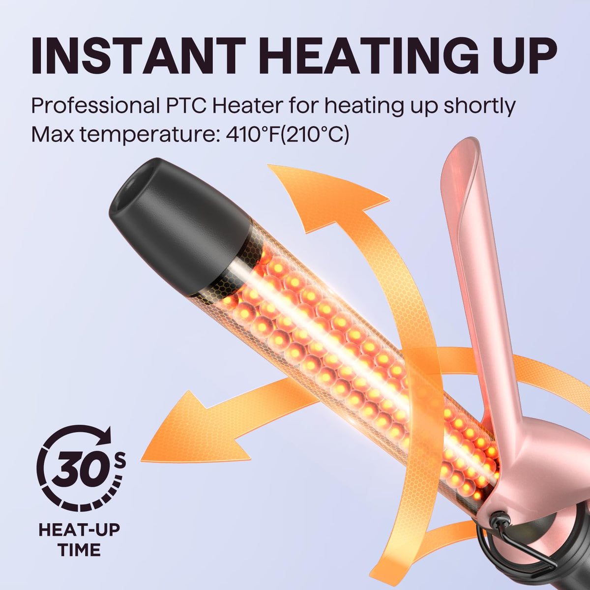 Wavytalk curling wand with 0.5 inch barrel