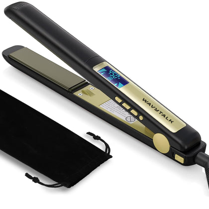 Wavytalk Hair Straightener front view with titanium plates