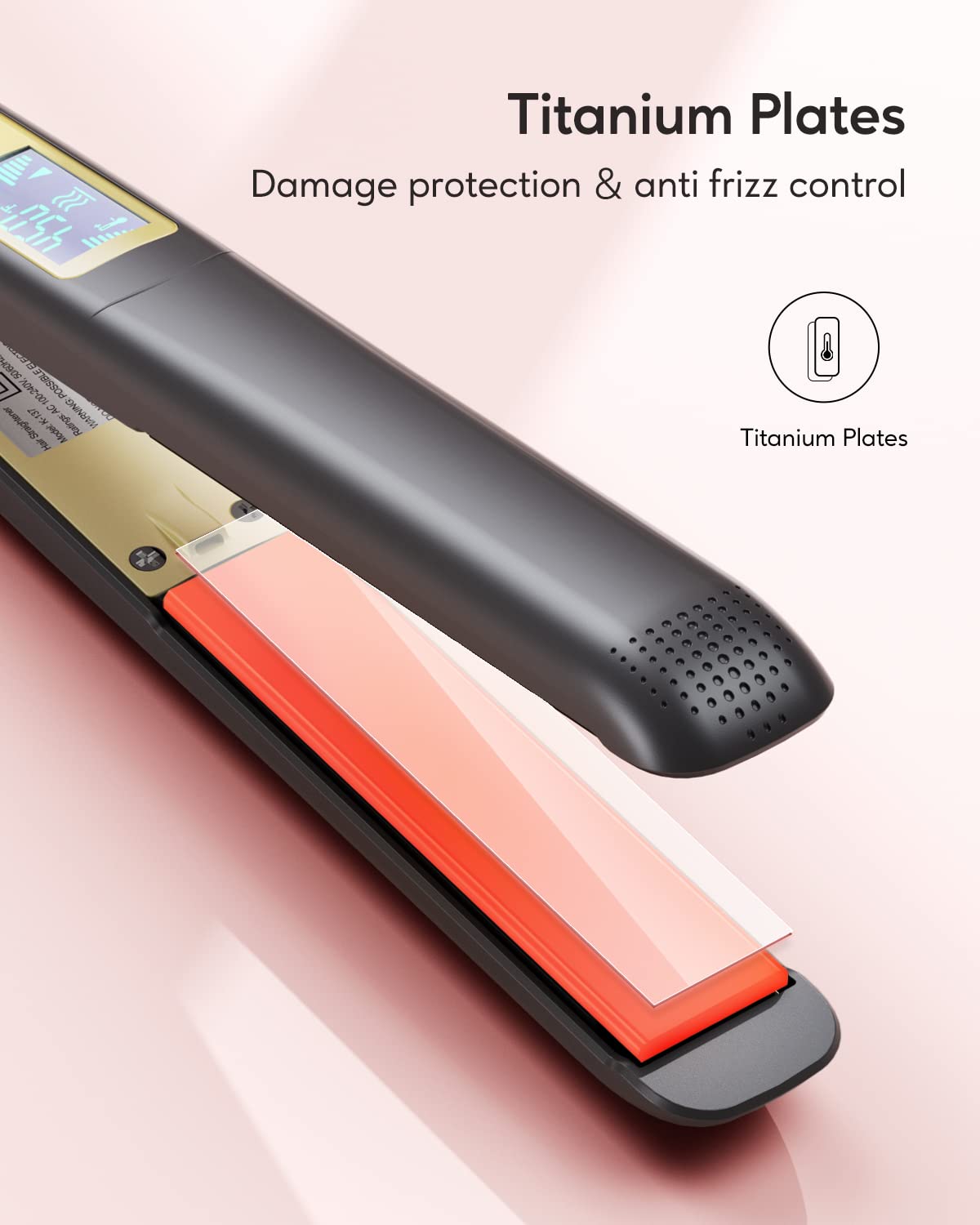 Wavytalk Hair Straightener LCD display and temperature settings