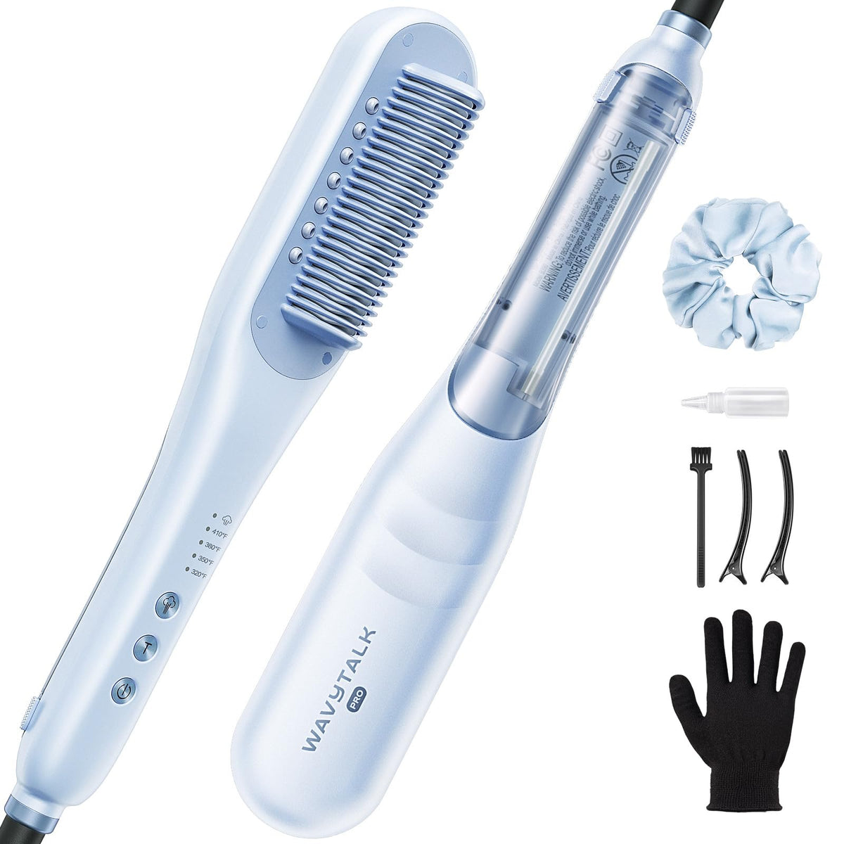 Wavytalk Pro Steam Hair Straightener Brush front view