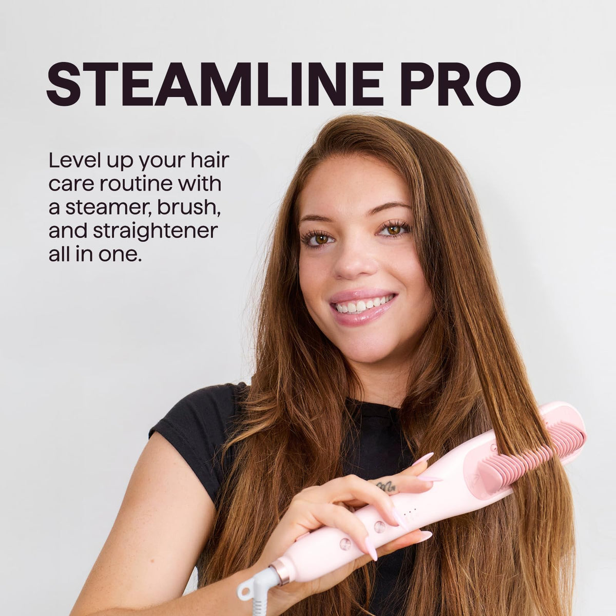 Wavytalk Pro Steam Hair Straightener Brush side view