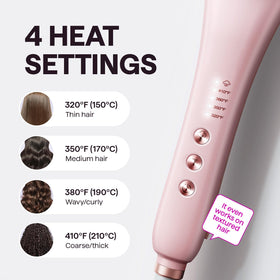Wavytalk Pro Steam Hair Straightener Brush temperature settings display