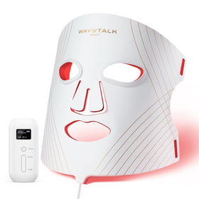 wavytalk Red Light Therapy Mask front view with adjustable straps
