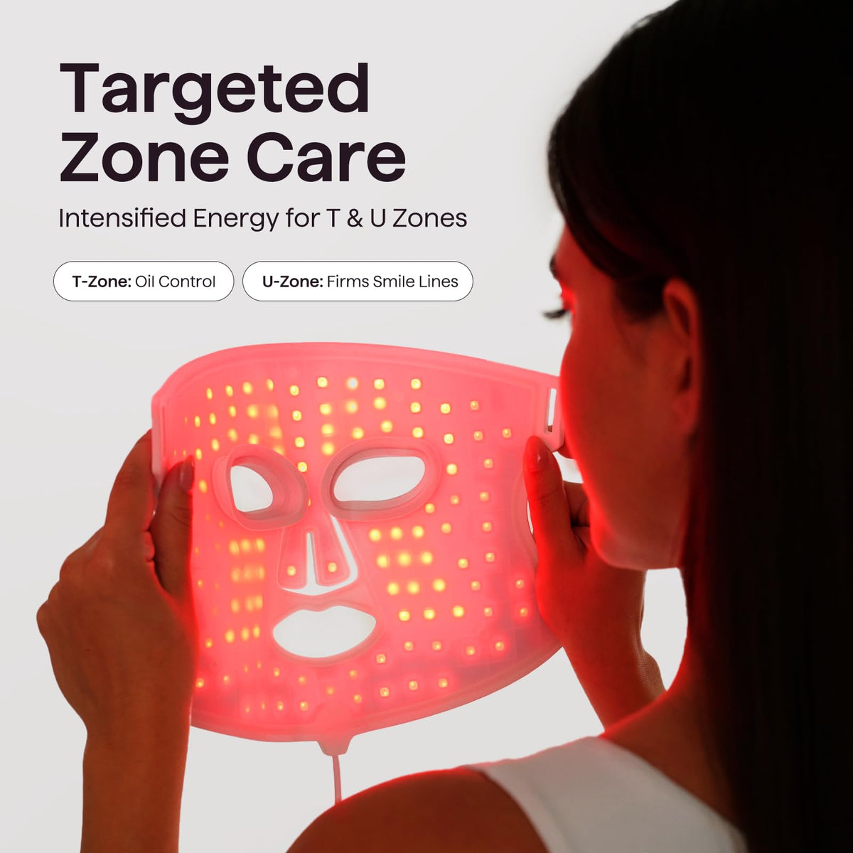 wavytalk Red Light Therapy Mask on a table with skincare products
