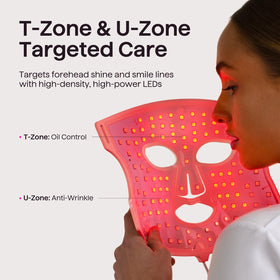 Wavytalk Red Light Therapy Mask with light modes displayed