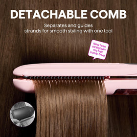 wavytalk Steam Hair Straightener in use on hair