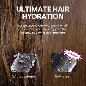 wavytalk Steam Hair Straightener with hair clips and scrunchie