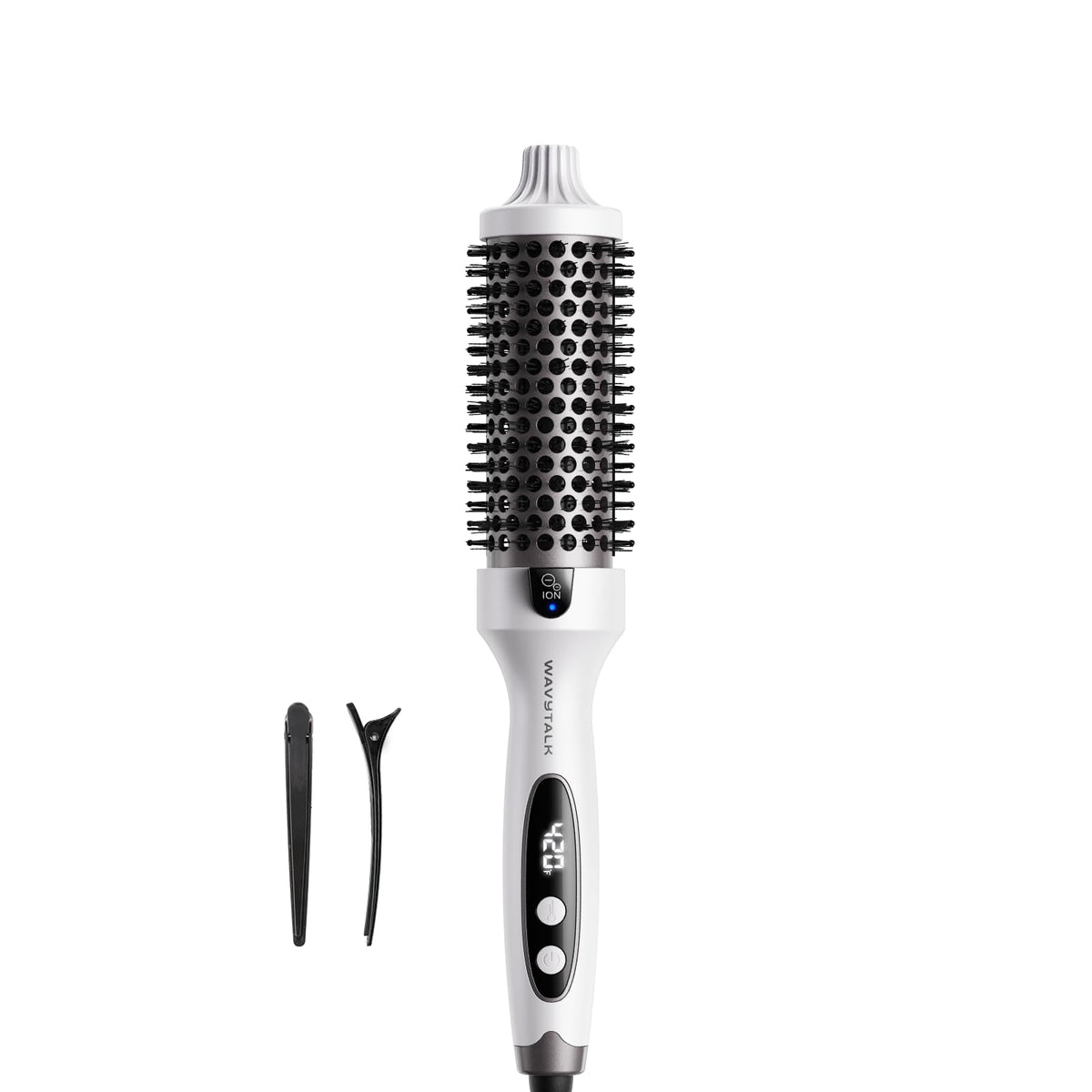 Wavytalk Thermal Brush 1.5-inch front view with LED display