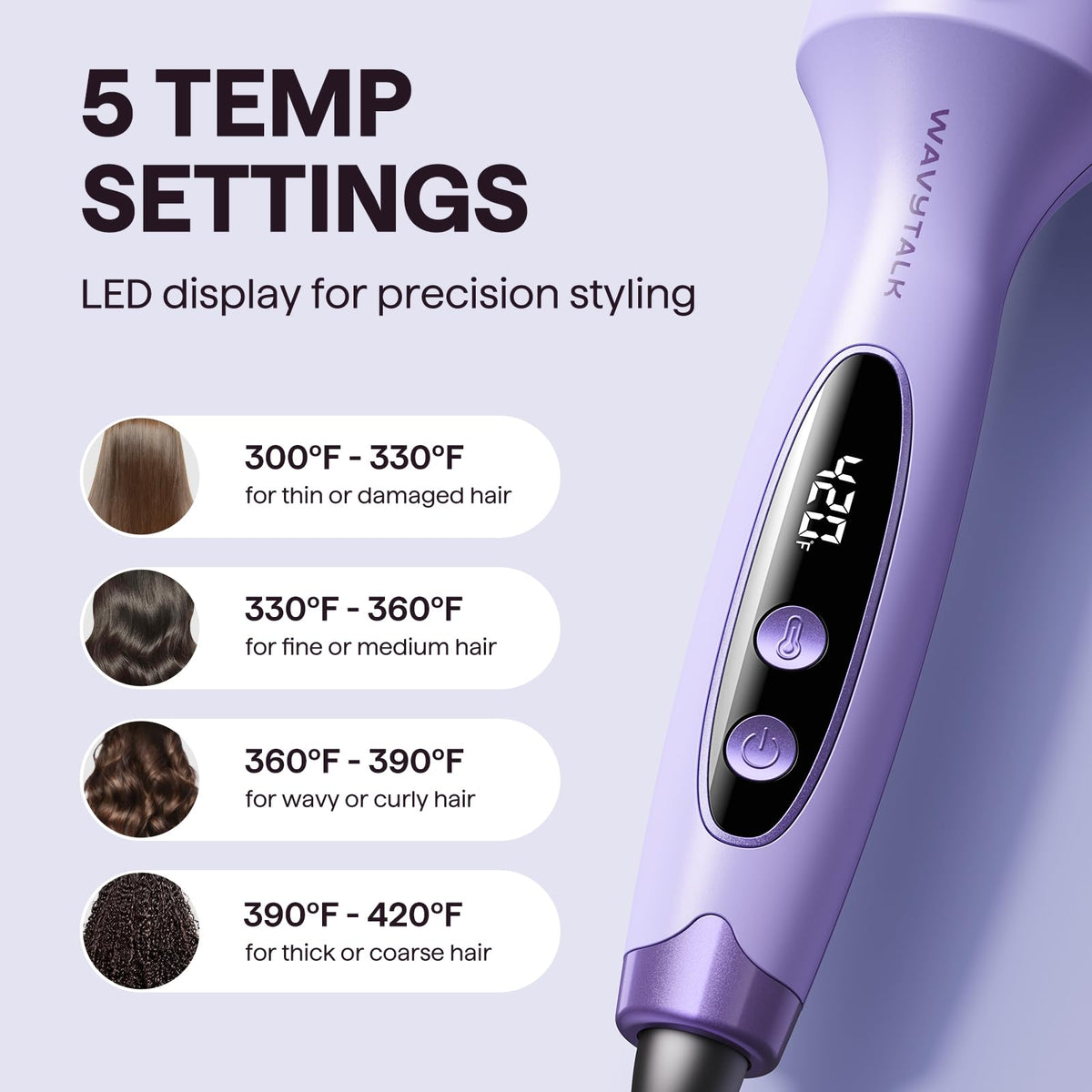 wavytalk Thermal Brush 1.5 inch in use on hair