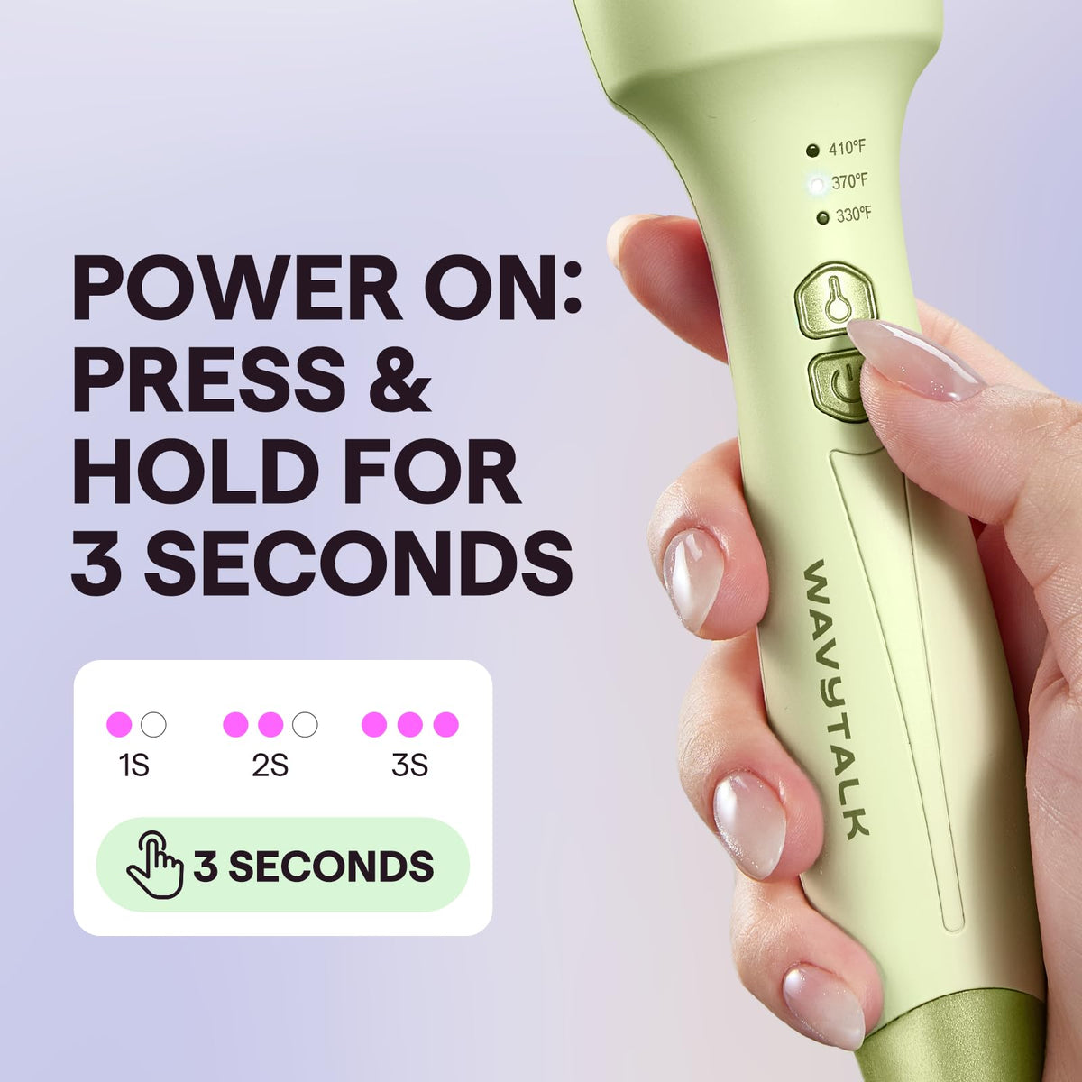 Wavytalk Thermal Brush Blowout Express temperature settings display