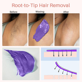 Wax spatulas and after-wax oil included in the kit