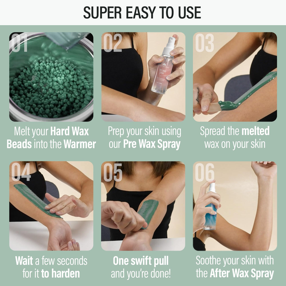 Waxing sticks and protective collars from Tress Wellness