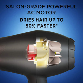 Wazor 1875W Hair Dryer side view with comb attachment