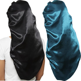 Wbfwbb Silk Bonnets 2 Pack in Black and Green front view