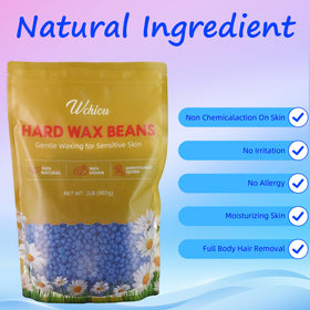 Wchiou Hard Wax Beads 907g packaging with chamomile flowers