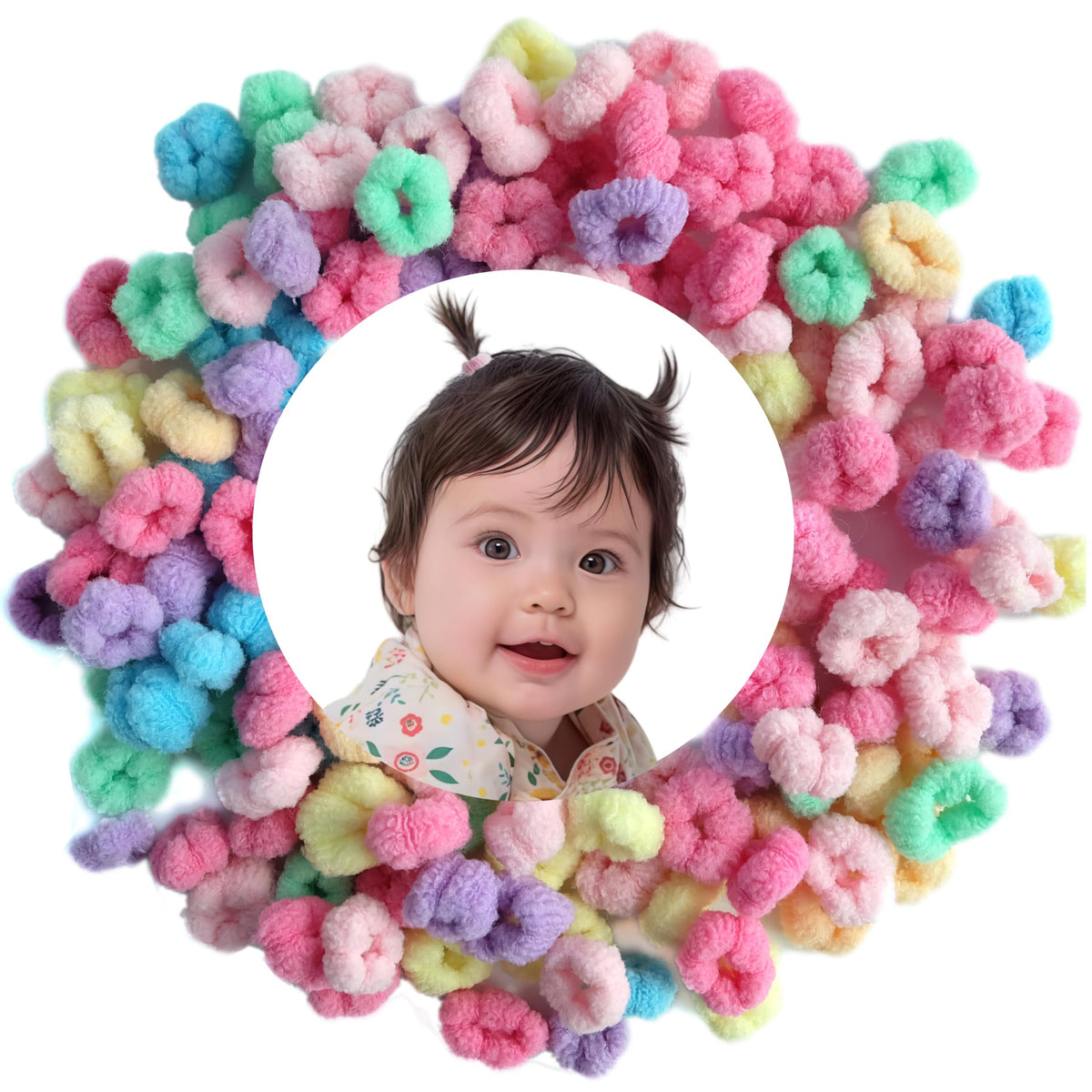 WDGROW Baby Hair Ties 120pcs assorted colours front view