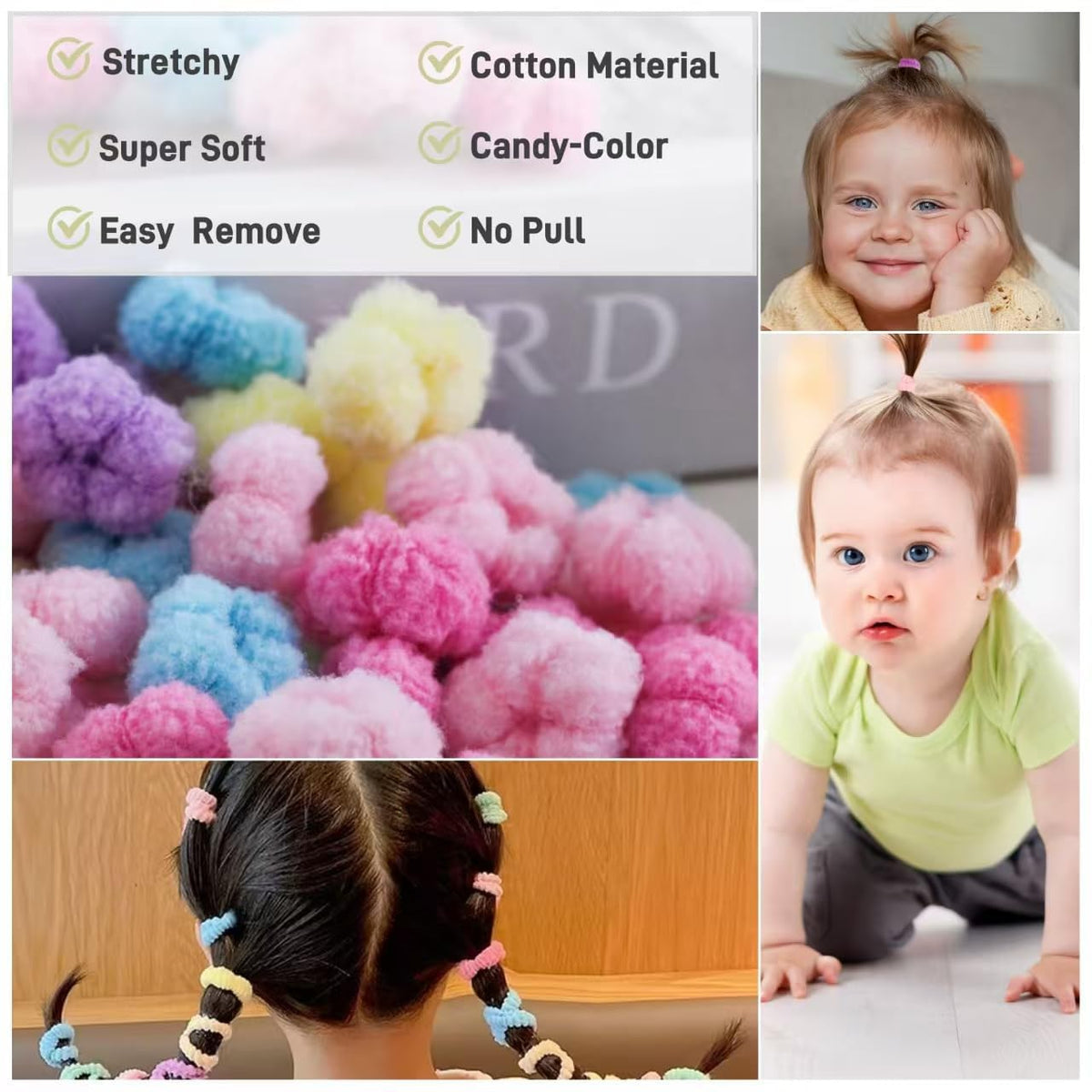 WDGROW Baby Hair Ties on a table with other hair accessories
