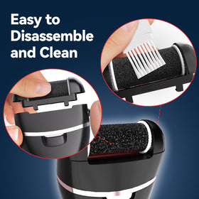 Wea&Hea Electric Foot Callus Remover showing interchangeable roller heads