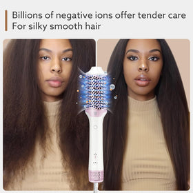webeauty 2-in-1 Blow Dryer Brush in use styling hair