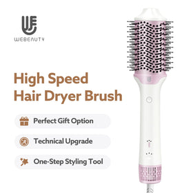 webeauty 2-in-1 Blow Dryer Brush lifestyle scene on vanity