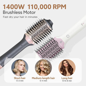 webeauty 2-in-1 Blow Dryer Brush with adjustable heat settings