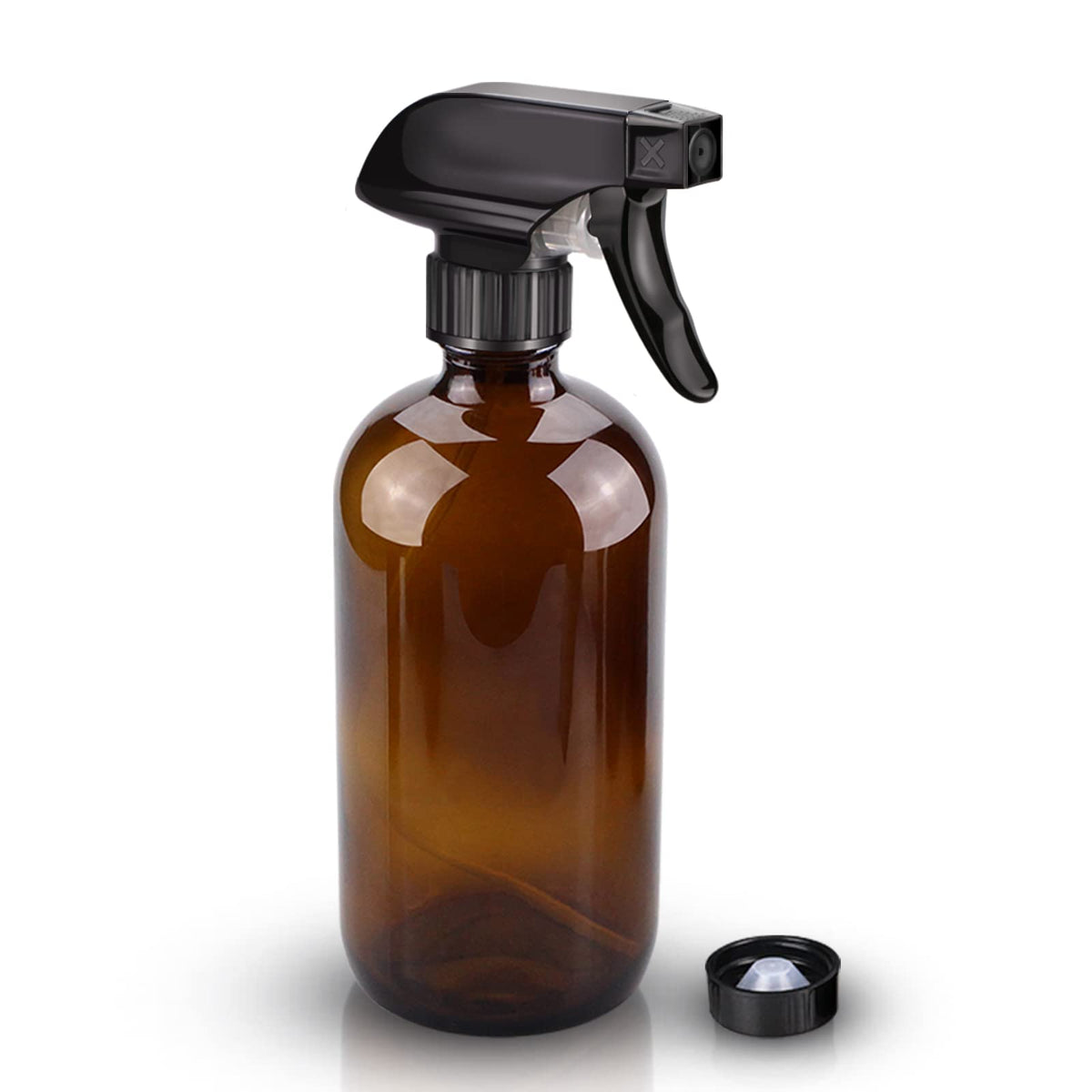 Wedama 16 oz amber glass spray bottle front view