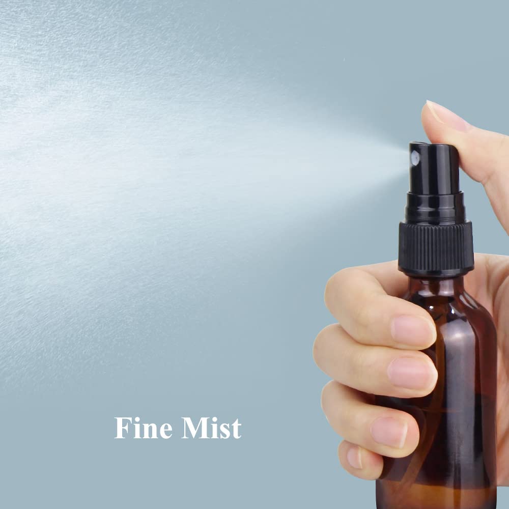 Wedama 2 oz amber glass spray bottle side view