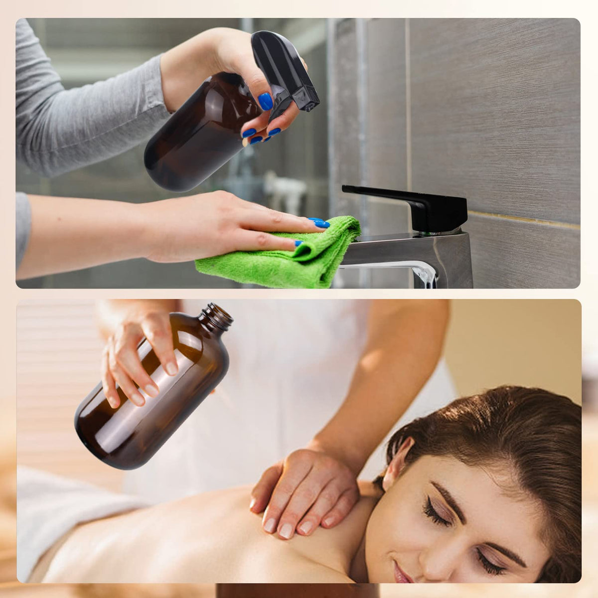 Wedama amber glass spray bottle with essential oils