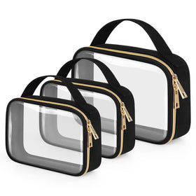 Wedama Clear Toiletry Bag medium size front view with zipper
