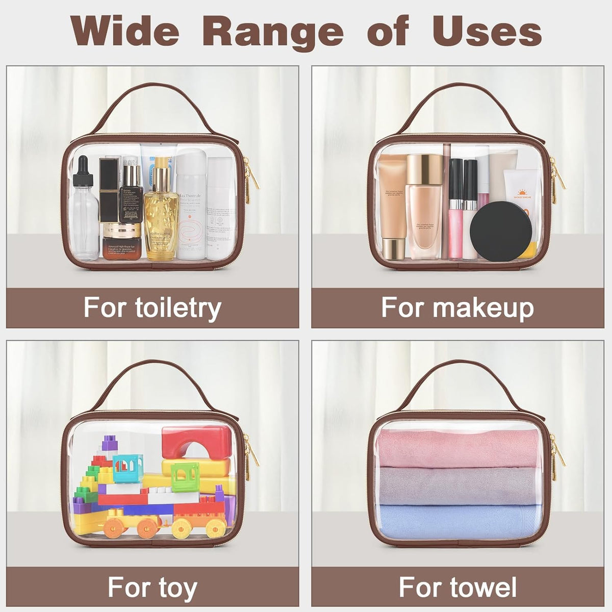 Wedama Clear Toiletry Bag side view highlighting its clear design