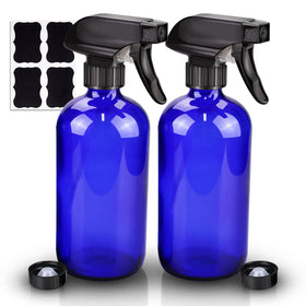Wedama Glass Spray Bottle 16 oz blue model front view