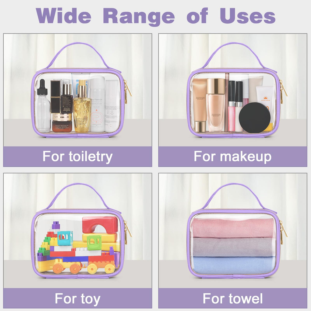 Wedama toiletry bag with various cosmetics inside