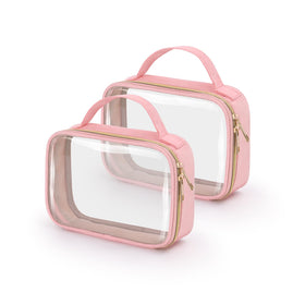 Wedama TSA Approved Toiletry Bag front view in pink