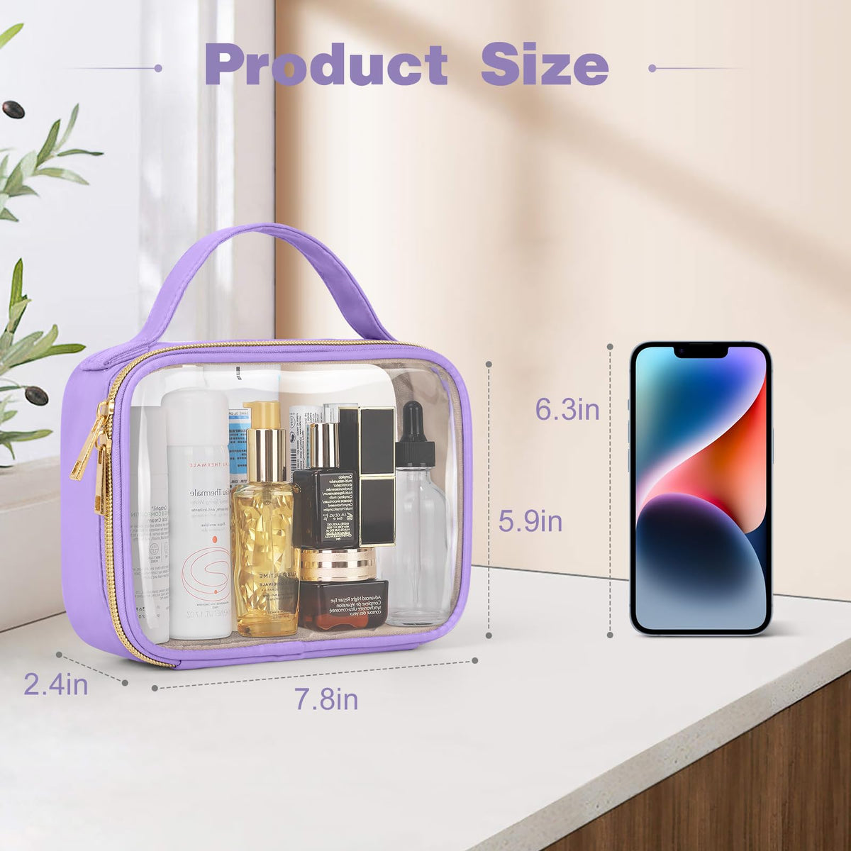 Wedama TSA Approved Toiletry Bag side view, showing double zipper
