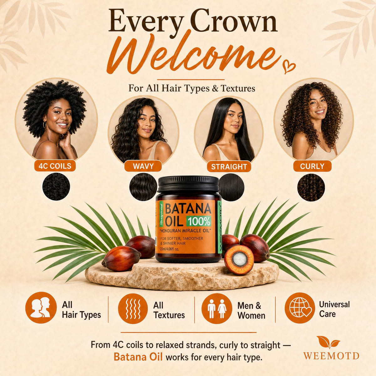 WEEMOTD Raw Batana Oil packaging details