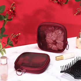 Weewooday Mesh Makeup Bag portable size comparison
