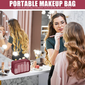 Weewooday Mesh Makeup Bag Set in a lifestyle setting
