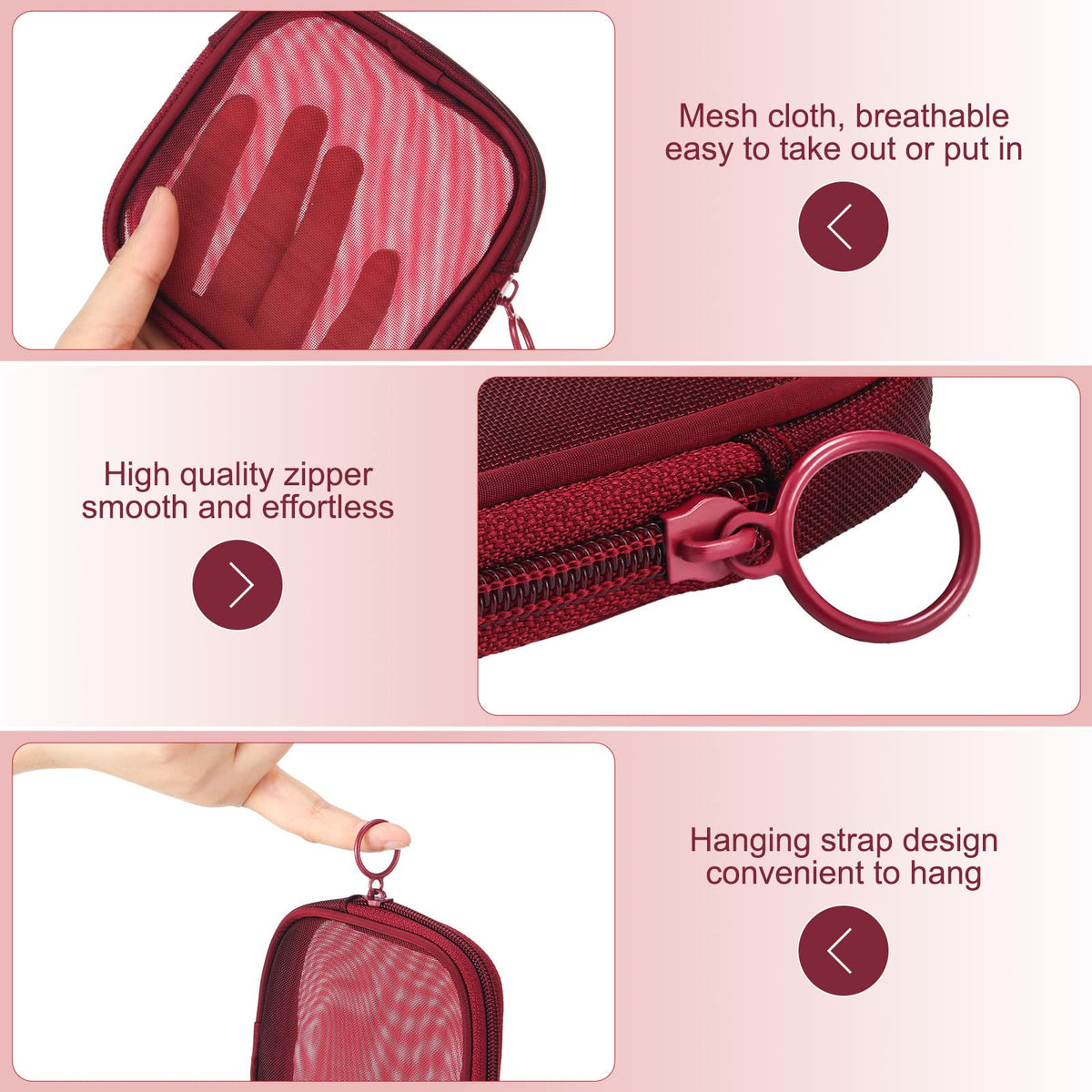 Weewooday Mesh Makeup Bag showcasing transparent design