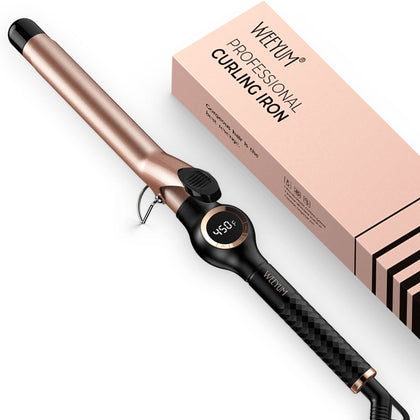 WEEYUM 1 Inch Curling Iron front view with ceramic barrel