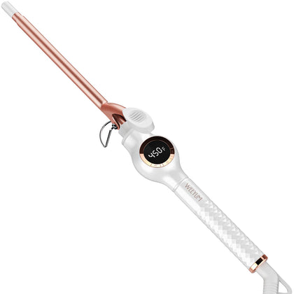 WEEYUM 3/8 Inch Curling Iron front view with ceramic barrel