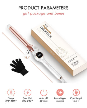 WEEYUM Curling Iron glove and cooling tip included