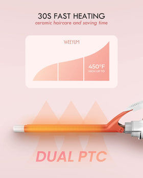WEEYUM curling iron in lifestyle setting on vanity