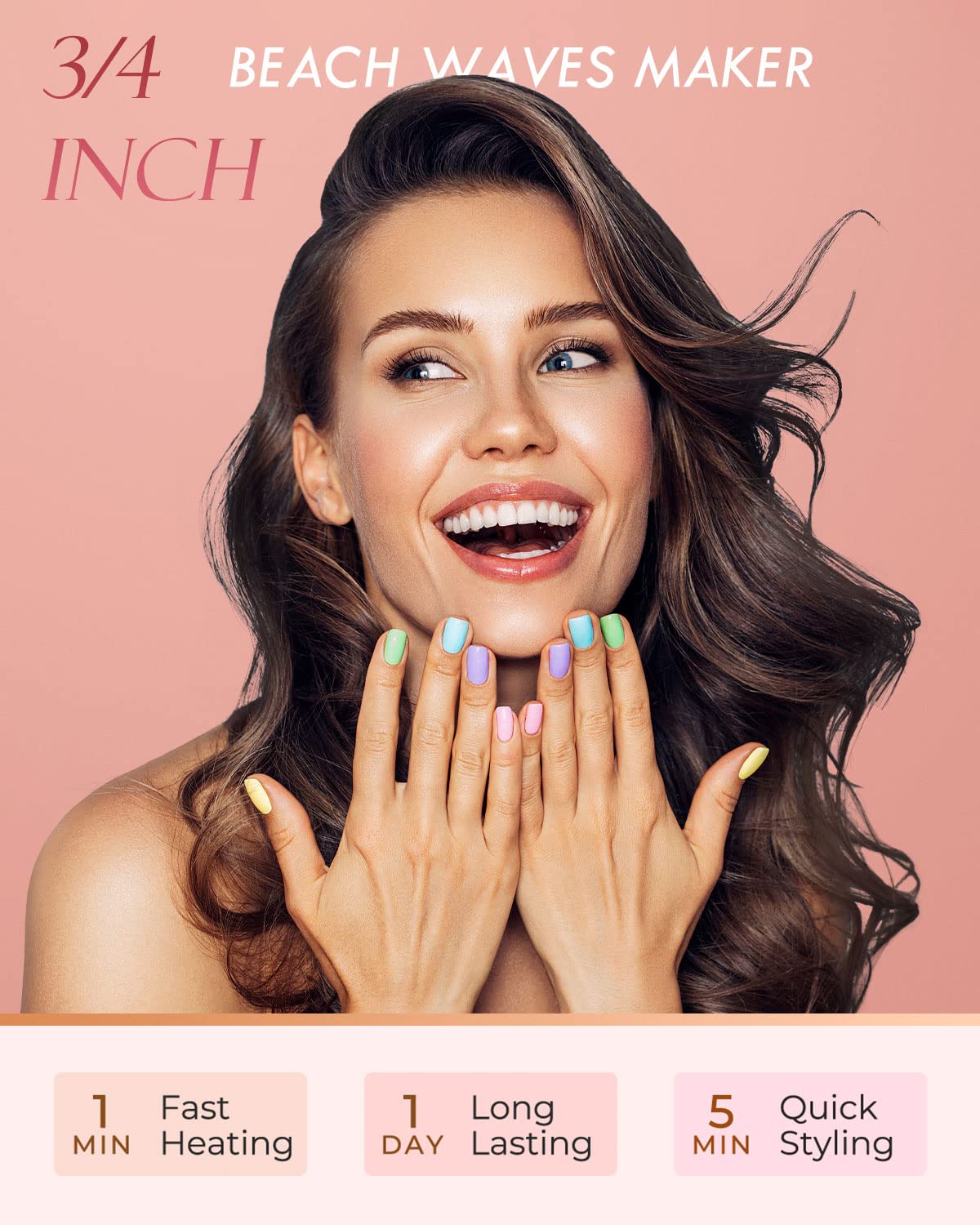 WEEYUM Curling Iron with LCD screen showing temperature