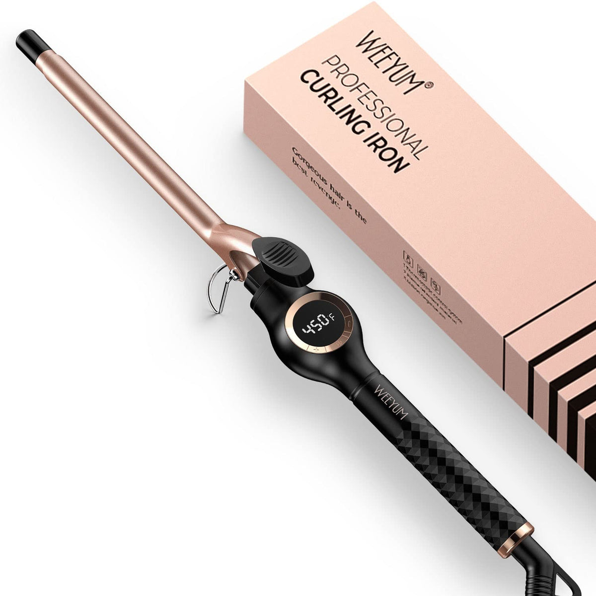 WEEYUM Small Curling Iron 1/2 inch barrel front view