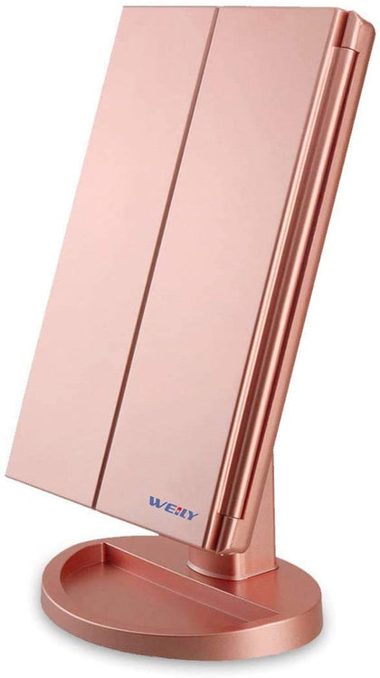 WEILY Makeup Mirror front view with 21 LED lights