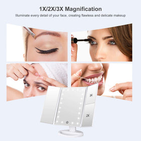 WEILY Makeup Mirror side view with tri-fold design